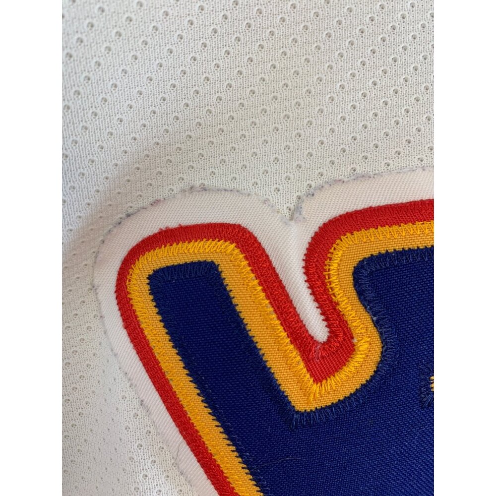 Vintage 90s CCM St. Louis Blues NHL Jersey XXL Air-Knit White Trumpet Canada - Picture 13 of 15